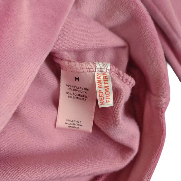 JUICY COUTURE Womens M Pink Velour Silver Stud Crewneck Sleepwear Loungewear Top - Picture 5 of 5